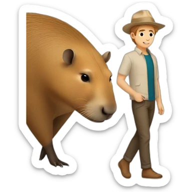 Capybara mélanger avec un humain de type masculin sticker