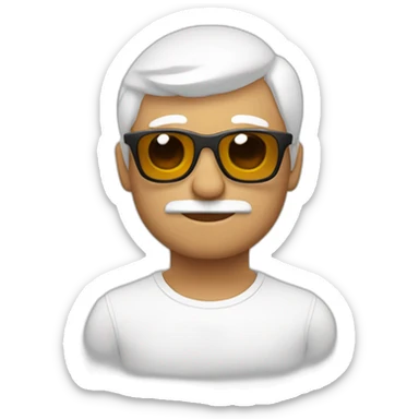 Chico pelirrojo con gafas piel blanca pelo muy corto sticker