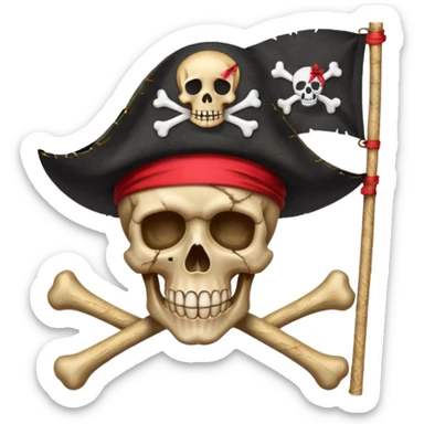 Fait moi ce drapeau a l'identique 🏴‍☠️ et rajoute sur la tête de mort un chapeau de paille avec un file rouge sticker
