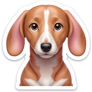 light pink dashound dog with a white spot on the left eye  sticker