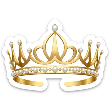 dainty gold tiara with pearls sticker