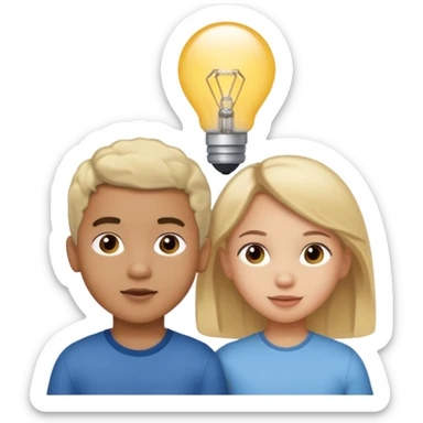 FIVE-YEAR-OLD BIRACIAL BOY WITH LIGHT HAIR AND LIGHT SKIN, THREE-YEAR-OLD BIRACIAL GIRL WITH LIGHT HAIR AND LIGHT SKIN sticker