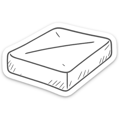 hand-drawn outlined crash mat in perspective with sketchy lines sticker