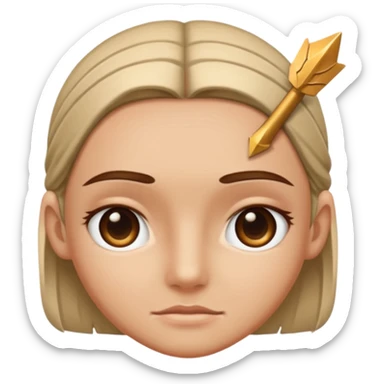 forhead with an arrow symbol in the center sticker