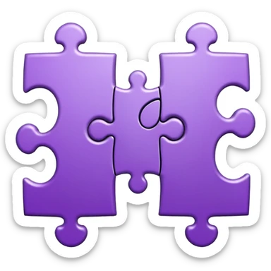 Create an icon of a puzzle for "Featured Projects" on a dark background #22223B. Show exactly 4 puzzle pieces connected together, with the 4th piece slightly separated and in the process of being placed. The puzzle pieces should be shades of purple that harmonize with the background sticker