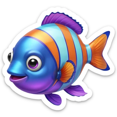 Ball of Blue Purple Goo of Rainbow Clownfish  sticker