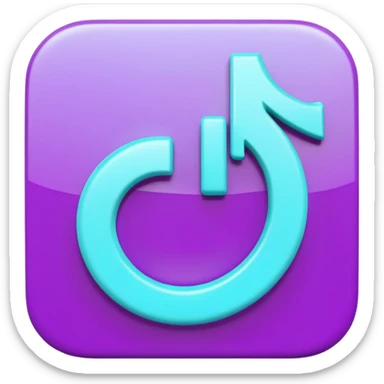 Purple and Cian Symbol of TikTok app sticker