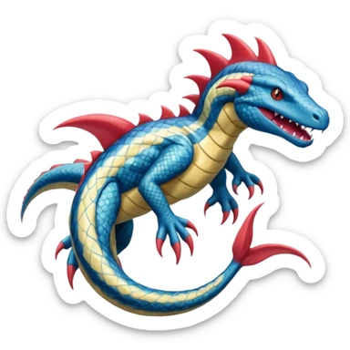Salandit-Milotic-Feraligatr-Fakémon-hybrid-creature (full body)  sticker