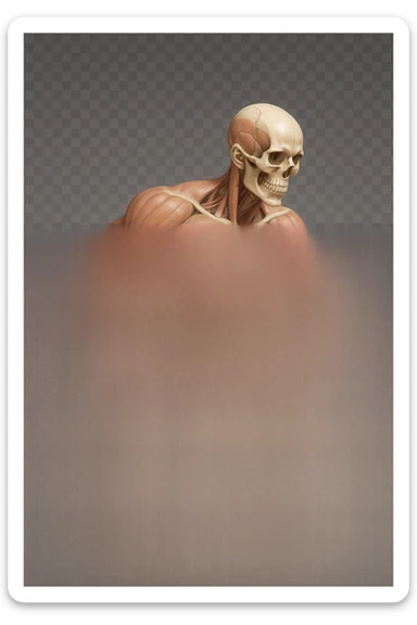 CORPO UMANO ANATOMICO REALISTICO CHE SVOLGE UN ESERCIZIO DI MOBILITà ALLE ANCHE, iperrealistico 4k sticker