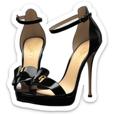 YSL TRIBUTE heels SANDAL black PATENT LEATHER sticker