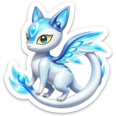 Angelic Divine Bioluminescent Translucent Luminescent Diaphanous Shiny Colorful Meloetta-Latias-Veemon-Peppercat-Wargreymon-Protogen-Fakémon-fusion-hybrid-creature sticker