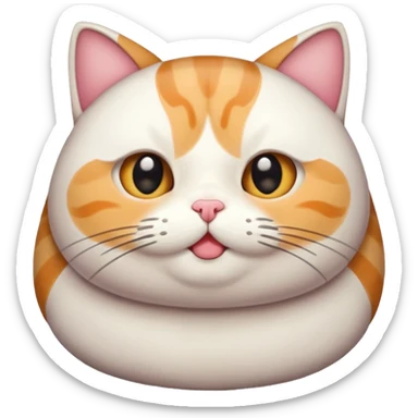 A super chubby, kitschy cat sticker with adorable whiskers and super cute eyes.
 sticker