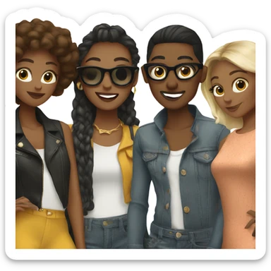 selfie of fashionable friends sticker