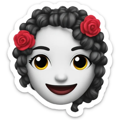 flamenco dancer smiley face type woth castagnettes sticker