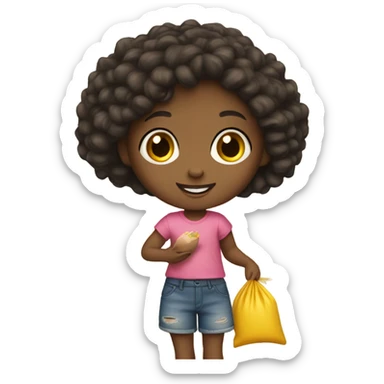 Little girl that uses a corn-hole bag as her favorite doll sticker