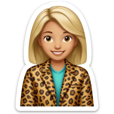 Girl with animal print jacket sticker
