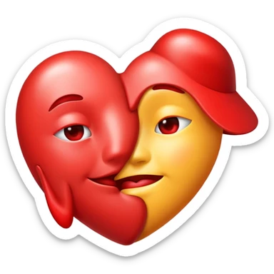 Kissing emoji with the letter n sticker