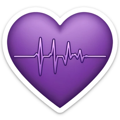 heart pules tech with the pules symbol in the middle, make the hart dark purple. dark outline sticker