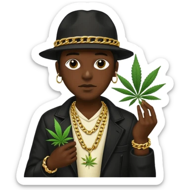 dealer from gang with cannabis on hand styler gangster sticker