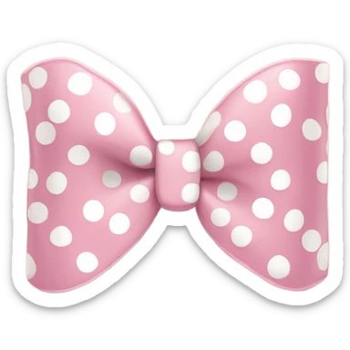 Light pink bow with white polka dots  sticker