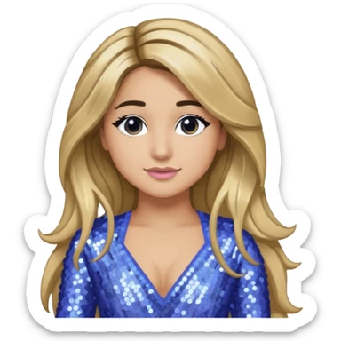 Ally Brooke from Fifth Harmony with long dark blonde hair, periwinkle sequin outfit sticker