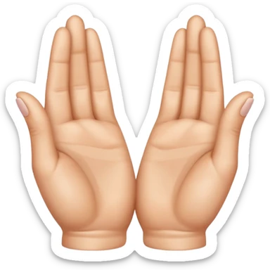 Similar to the heart hands emoji, this emoji should show a triangle created by the fingers of the hands where the two thumbs form the first side of the triangle and the remaining four fingers of each hand create one side each sticker