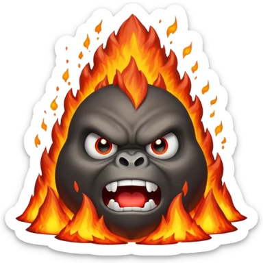 can i have an image of an angry volcano erupting with an angry face. dont make it look like a garilla sticker