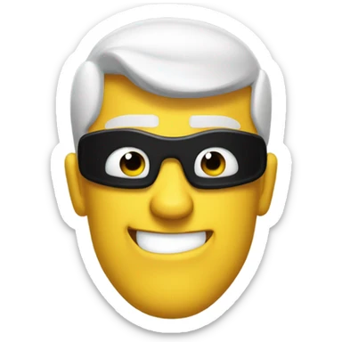 Yellow deep fried Mr incredible with his head extending in width sticker