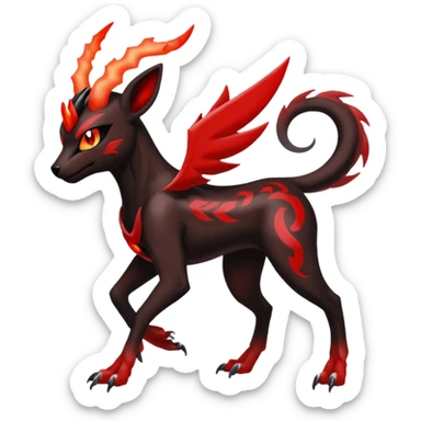 Darkrai-Yveltal-Houndoom-Meloetta-Fakémon-creature-hybrid-fusion, full body sticker