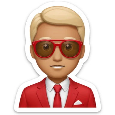 the weekend in red suit and sunglasses sticker