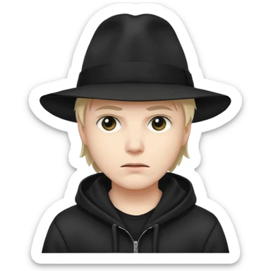 Hacker woth fedora sticker