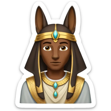 white man wearing anubis cloth sticker