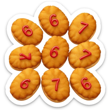 A bunch of chicken nuggets doing six seven sticker