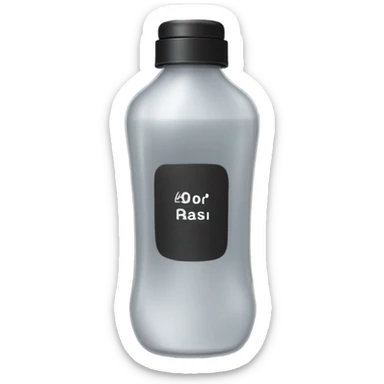 body wash in tall grey hourglass bottle that’s skinny in the middle only with black flip lid with body wash label on it  sticker