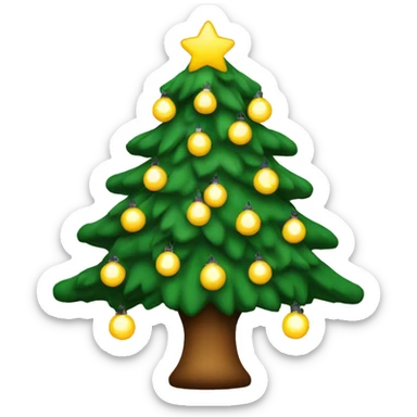 Christmas tree with lights sticker