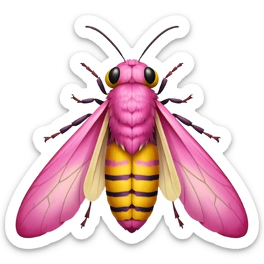 Can you generate a Dryocampa rubicunda a.k.a Rosy maple moth emoji sticker