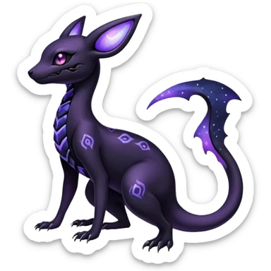 Gothic Nebulae Salandit-Umbreon-Fakémon-hybrid-creature (full body)  sticker