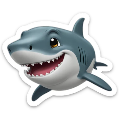 smirking winnie the pooh on top of a shark sticker