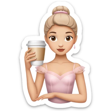 bailarina con la cara de tu taza de café sticker