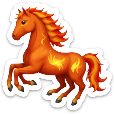 fire horse emoji to push notification . give fire horse sticker