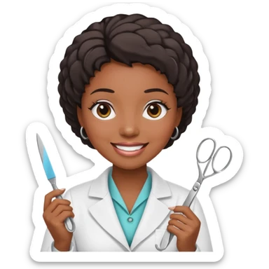 Black women beautician sticker