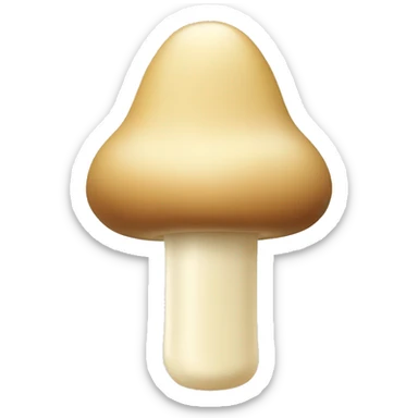 A beige colored mushroom shooting mayonnaise out the top sticker
