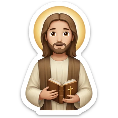 Jesus holding a bible sticker