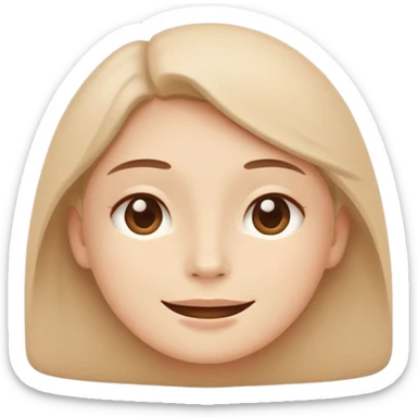 minimal flat emoji of a calm face,
soft closed-mouth smile,
relaxed eyes,
gentle and balanced emotion,
pastel beige and warm tones,
modern wellness app style,
no cartoon exaggeration,
transparent background,
vector style
 sticker