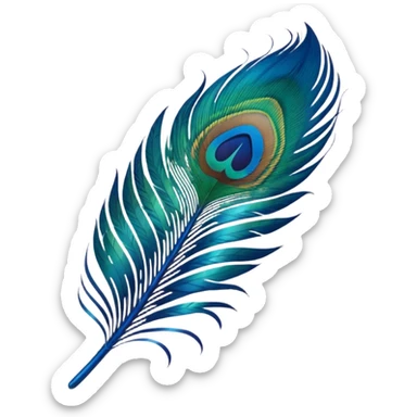 I need the single feather of peacock which indicated lord krishna  sticker