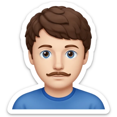 Jack Harlow with blue eyes, brown hair and thin mustache  sticker