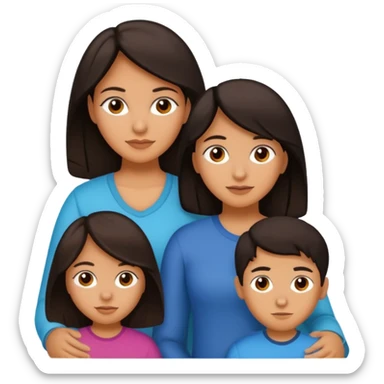 Latin mom with 3 kids. 15 year old girl. 13 year old boy and a 3 year old girl. sticker