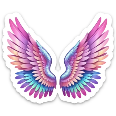 Sparkly little soft pink pony wings. Only left and right wings without pony. sticker