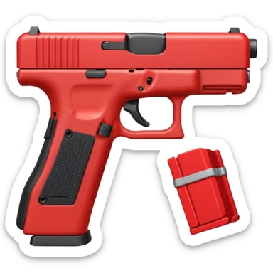 a red glock 20 with a drum mag inside of it with a red flag like people wear in real life sticker