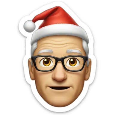Tim Cook with a Christmas hat sticker